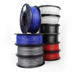 Stack of 3D Print Filament spools of various colors