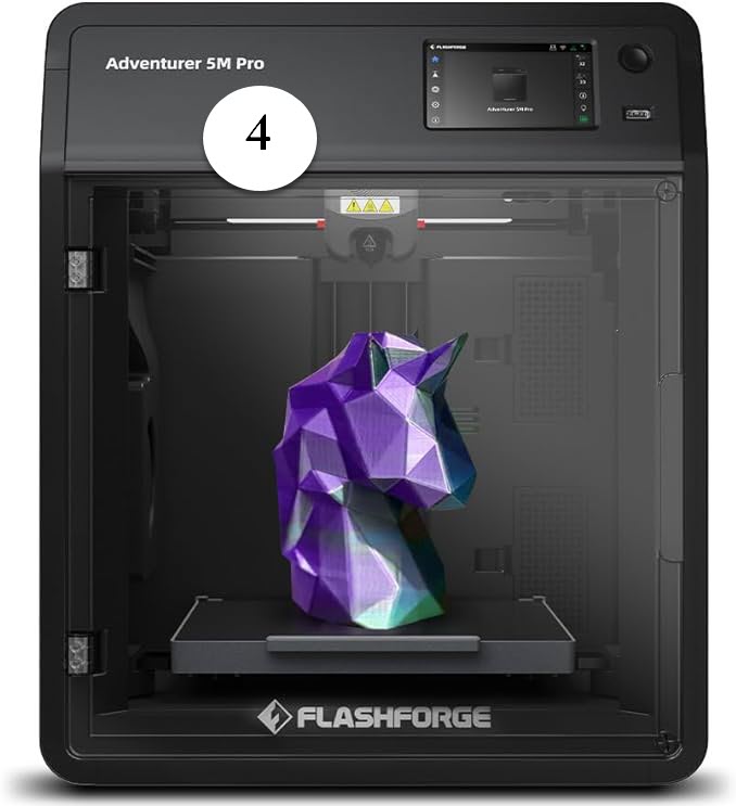 Image of a Flashforge Adventure 5M Pro 3D Printer with a number 4